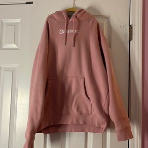 Millennial Pink Glossier hoodie